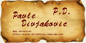Pavle Divjaković vizit kartica